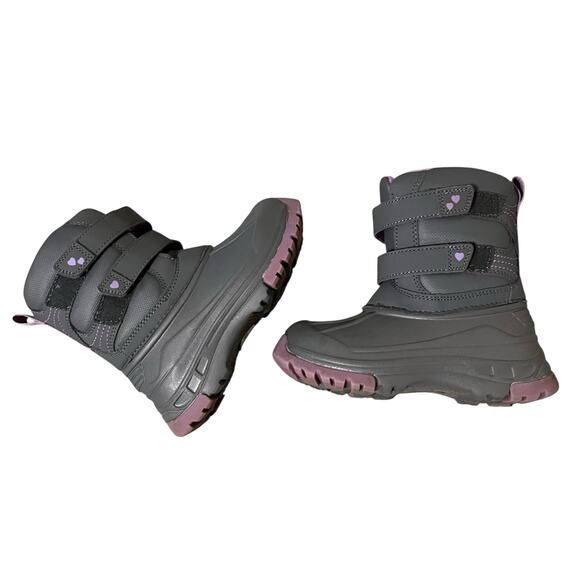 Skechers | Snow Slopes Rainier Insulated Boot Girls Waterproof Gray/Lavender 10 - Picture 1 of 9